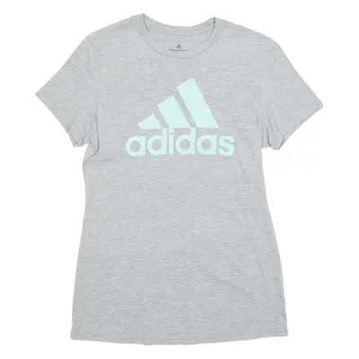 ADIDAS Womens T-Shirt Grey Crew Neck M
