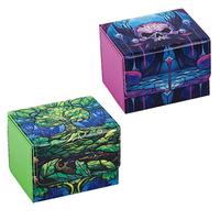 2 PCS Card Deck Box for MTG, Trading Cards Storage Box Holds 120+ Sleeved Commander Deck, PU Leather Card Box Suits TCG Magic...