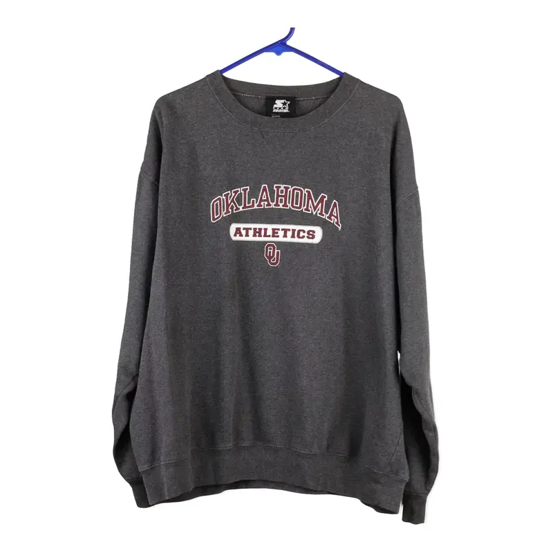 Oklahoma Athletics Starter College Sweatshirt - Small Grey Cotton Blend