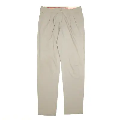 LACOSTE Pleated Grey Slim Straight Trousers Womens W29 L32