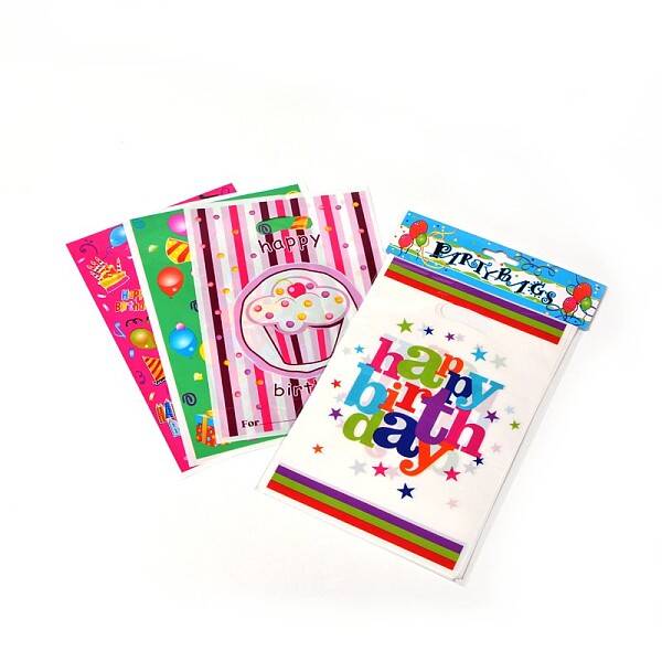 Mixed Printed Rectangle PE Material Plastic Bags for Birthday Party