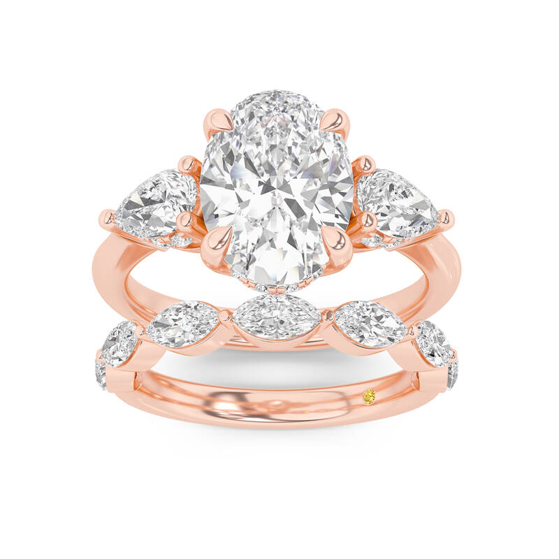 Celestia Lab Grown Oval Diamond Engagement Ring with The Elara Wedding Band | 10K Rose Gold 2 5/8 ct. tw.