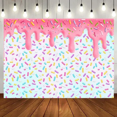 Colorful Candyland Pink Cream Backdrop For Birthday - Aperturee