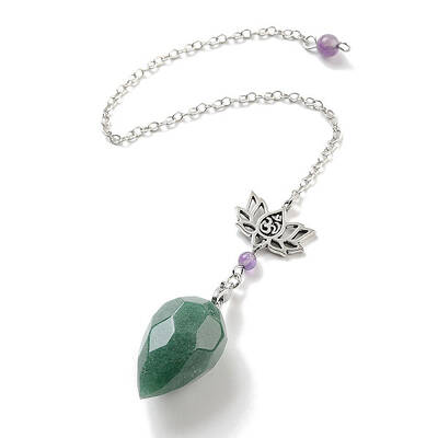 Natural Green Aventurine Teardrop Dowsing Pendulums