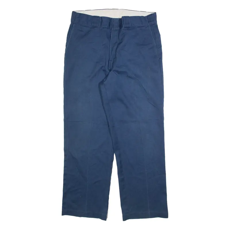 DICKIES Mens Trousers Blue Regular Straight W34 L30