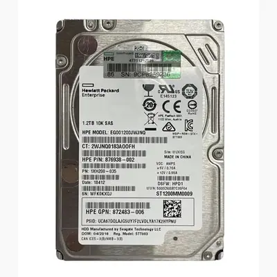 876938-002 HP 1.2TB 12Gb/s SAS 10000 2.5-inch Hard Drive