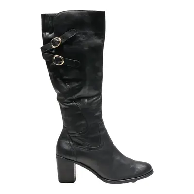 GEOX High Boots Black Leather Womens UK 7.5