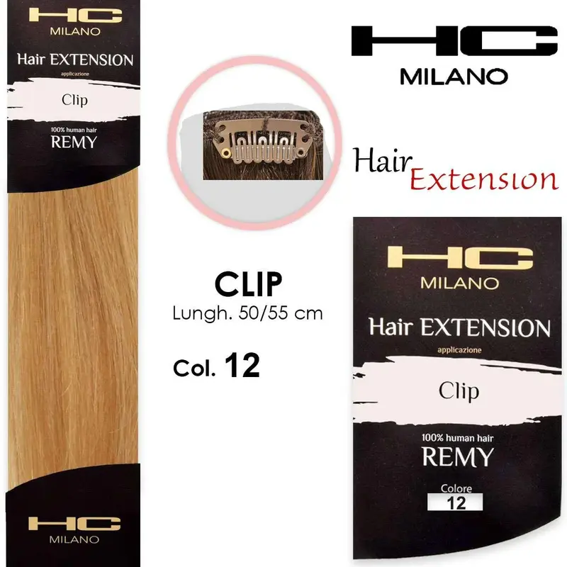 Hc milano extension 3 clips remy width 14-16cm length 50cm col.12 beige 9.013