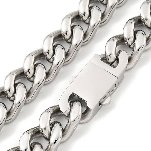 Non-Tarnish 201 Stainless Steel Cuban Link Chain Necklaces for Women and Men