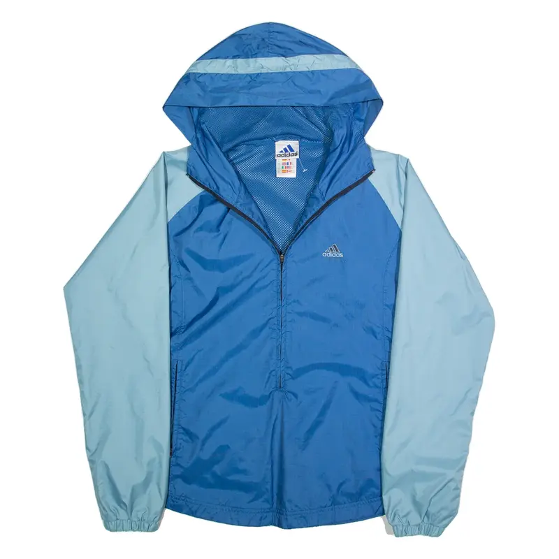 ADIDAS Womens Pullover Jacket Blue Hooded S