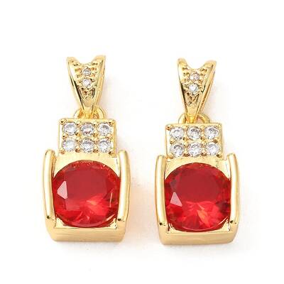 Brass Micro Pave Cubic Zirconia Pendants