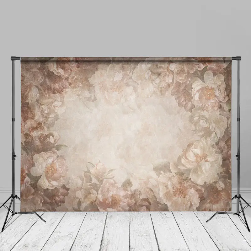 Light Pink Floral Fine Art Portrait Texture Backdrop - Aperturee