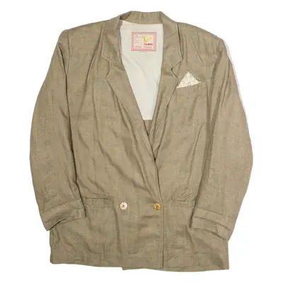 SAMPA Womens Blazer Jacket Brown Viscose 90s UK 10