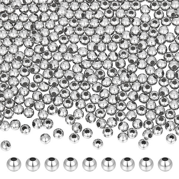 304 Stainless Steel Hollow Round Seamed Beads