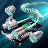 MAGIC JOHN Aromatherapy 4-in-1 Coiled Universal USB Charger Cable ️240W Fast Charging & Data Sync for iPhone & Android, Bui...