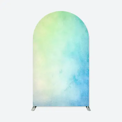 Aperturee Green Blue Mixed Abstract Birthday Arch Backdrop | Custom Chiara Arched Covers | Diy Chiara Backdrop Cover | Diy Ar...