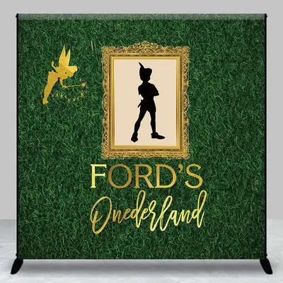 Personalized Onedeland Green Lawn Birthday Backdrop - Aperturee