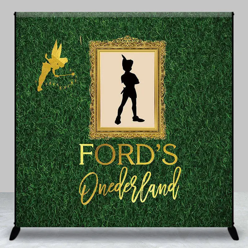 Personalized Onedeland Green Lawn Birthday Backdrop - Aperturee