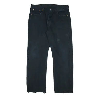 LEVI'S 501 Jeans Black Denim Regular Straight Mens W38 L32