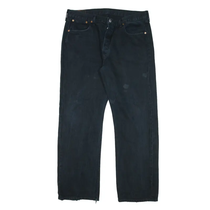LEVI'S 501 Jeans Black Denim Regular Straight Mens W38 L32