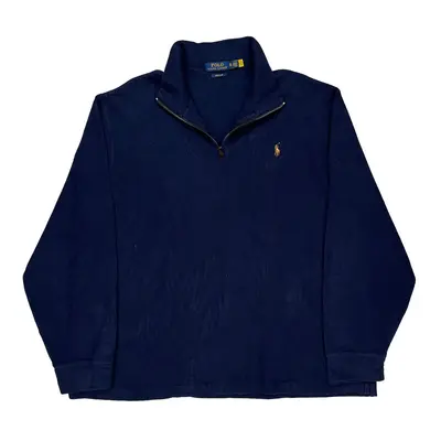 Estate Rib Ralph Lauren 1/4 Zip - XL Navy Cotton
