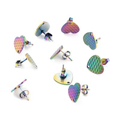 Ion Plating(IP) 304 Stainless Steel Stud Earring Findings