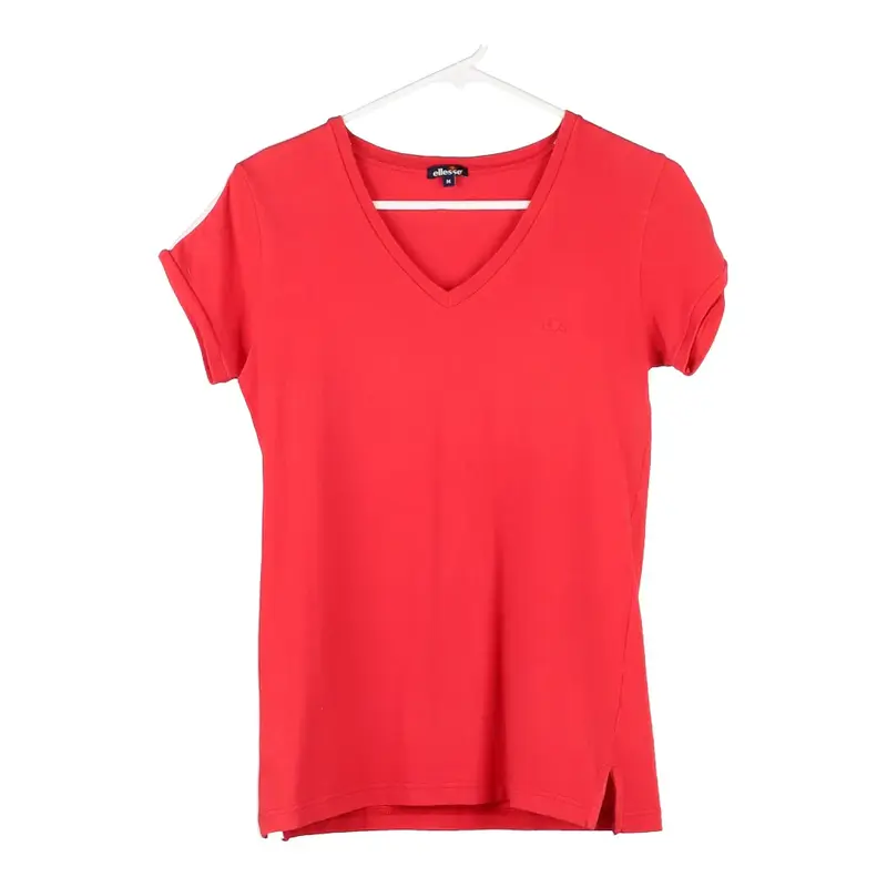 Ellesse V-neck Top - Medium Red Cotton