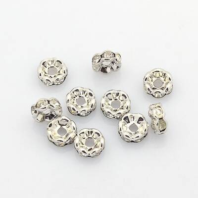 Brass Rhinestone Spacer Beads