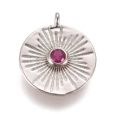 Brass Micro Pave Cubic Zirconia Pendants