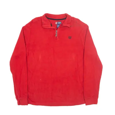 CHAPS Jumper Red Tight Knit 1/4 Zip Boys XL
