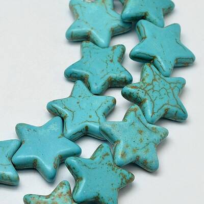 Dyed Synthetic Turquoise Bead Strands