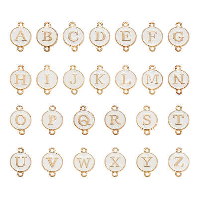 26Pcs Alloy Enamel Letter A-Z Connector Charms