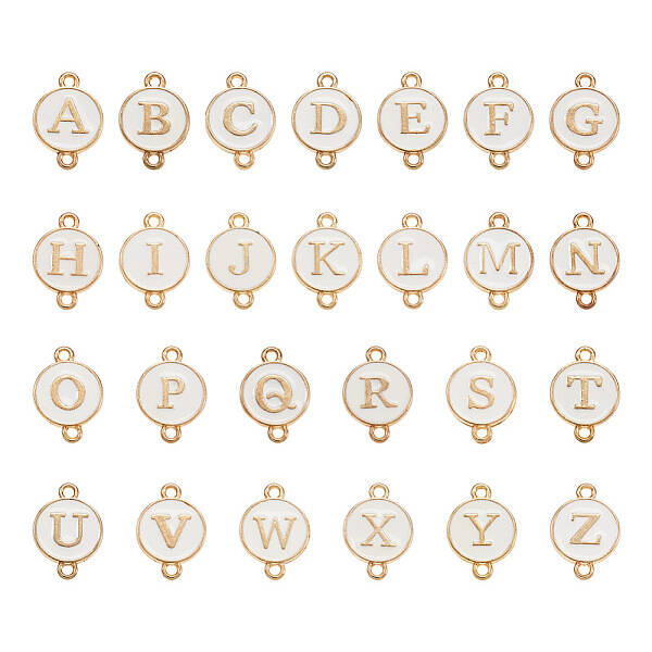 26Pcs Alloy Enamel Letter A-Z Connector Charms