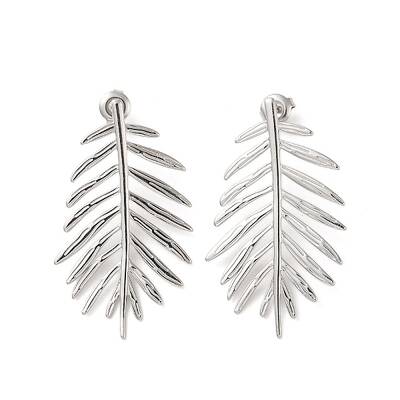 Non-Tarnish Leaf 304 Stainless Steel Stud Earrings for Women
