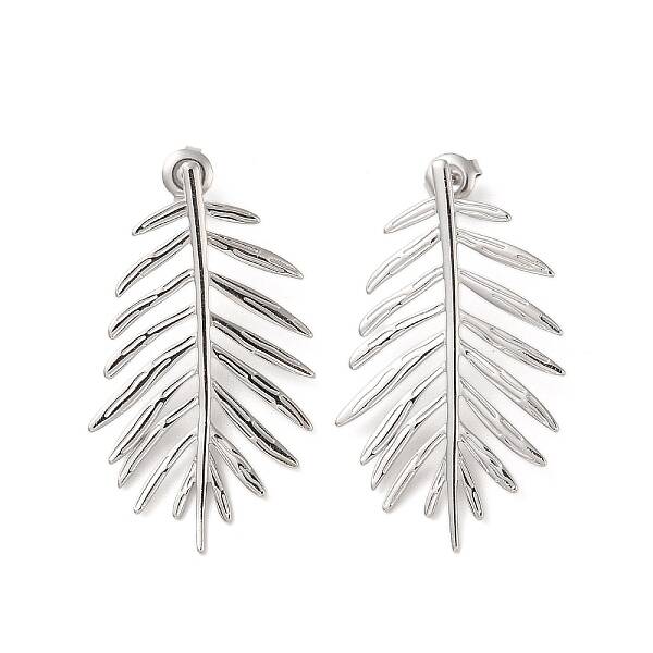 Non-Tarnish Leaf 304 Stainless Steel Stud Earrings for Women