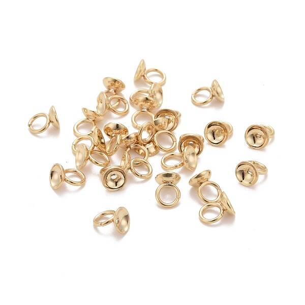 201 Stainless Steel Bead Cap Pendant Bails