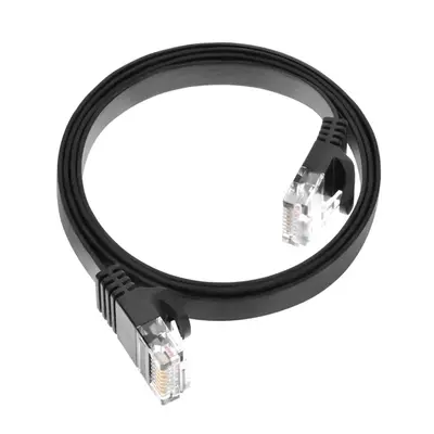 40882 Monoprice Cat6 Ethernet Patch Cable FLEXboot Flat Snagless RJ45 550MHz UTP Pure Bare Copper 30AWG 3ft Black