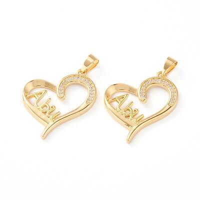 Brass Micro Pave Clear Cubic Zirconia Pendants