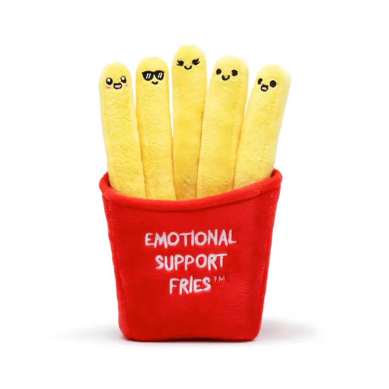 Emotional Support Fries - 5 Plush Toys in Fry Carton | Funny & Cute Gift for All Ages