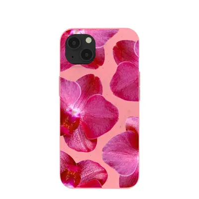 Bubblegum Pink Pink Orchids iPhone 13 Case