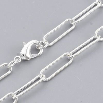 Brass Round Oval Paperclip Chain Necklace Making