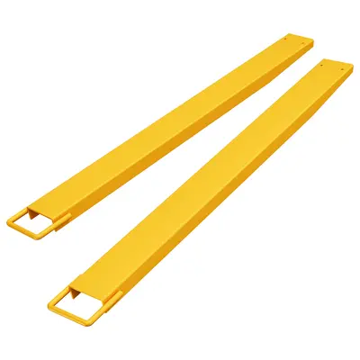 Garvee 84 Inch Forklift Fork Extensions 5mm Steel Heavy-Duty Slide-On Safety Strap Yellow Warehouse Use