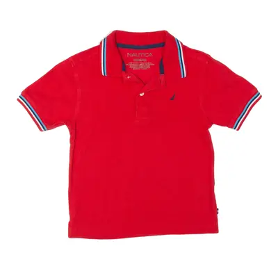 NAUTICA Polo Shirt Red Short Sleeve Boys 5-6Y