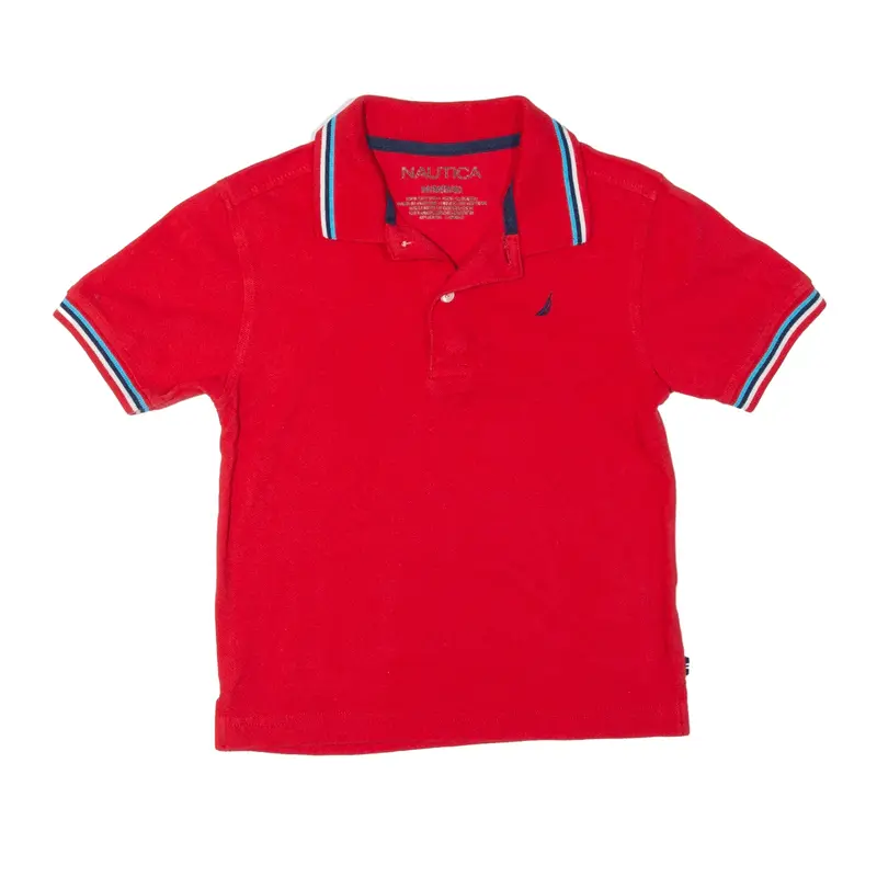 NAUTICA Polo Shirt Red Short Sleeve Boys 5-6Y