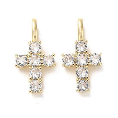 Brass Micro Pave Cubic Zirconia Pendants