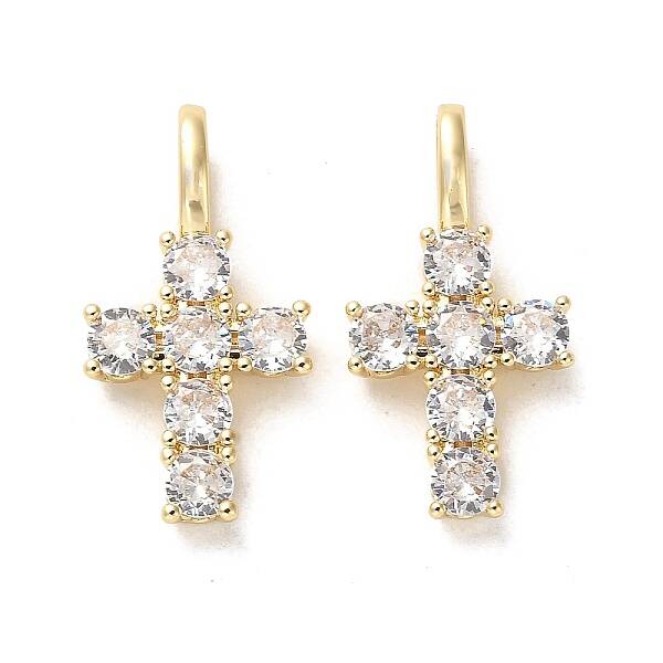Brass Micro Pave Cubic Zirconia Pendants