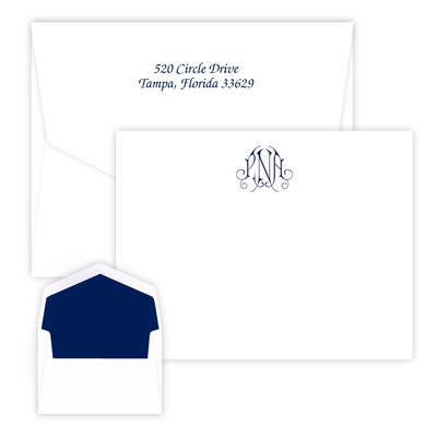 Victoria Monogram Card - Raised Ink