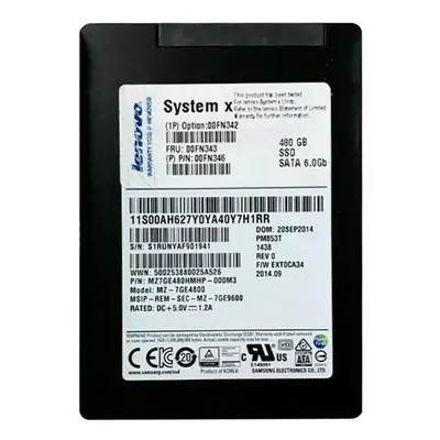 00FN342 IBM 480GB Multi-Level Cell SATA 6Gb/s Hot-Swappable 2.5-Inch Solid State Drive