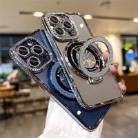 Rhinestone Decor Phone Case, Fashion Phone Protective Cover, Phone Accessory Compatible with iPhone 11 12 13 14 15 Pro Max, C...