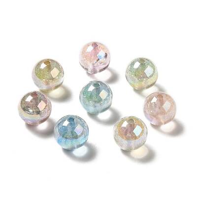 UV Plating Transparent Rainbow Iridescent Acrylic Beads